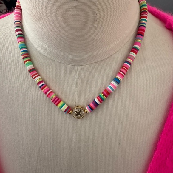 Wear BRACHA Colorful Beaded Initial Necklace- sold separately- this one is “X🩷 - Picture 5 of 14